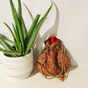Vintage Beaded Silk Bag
